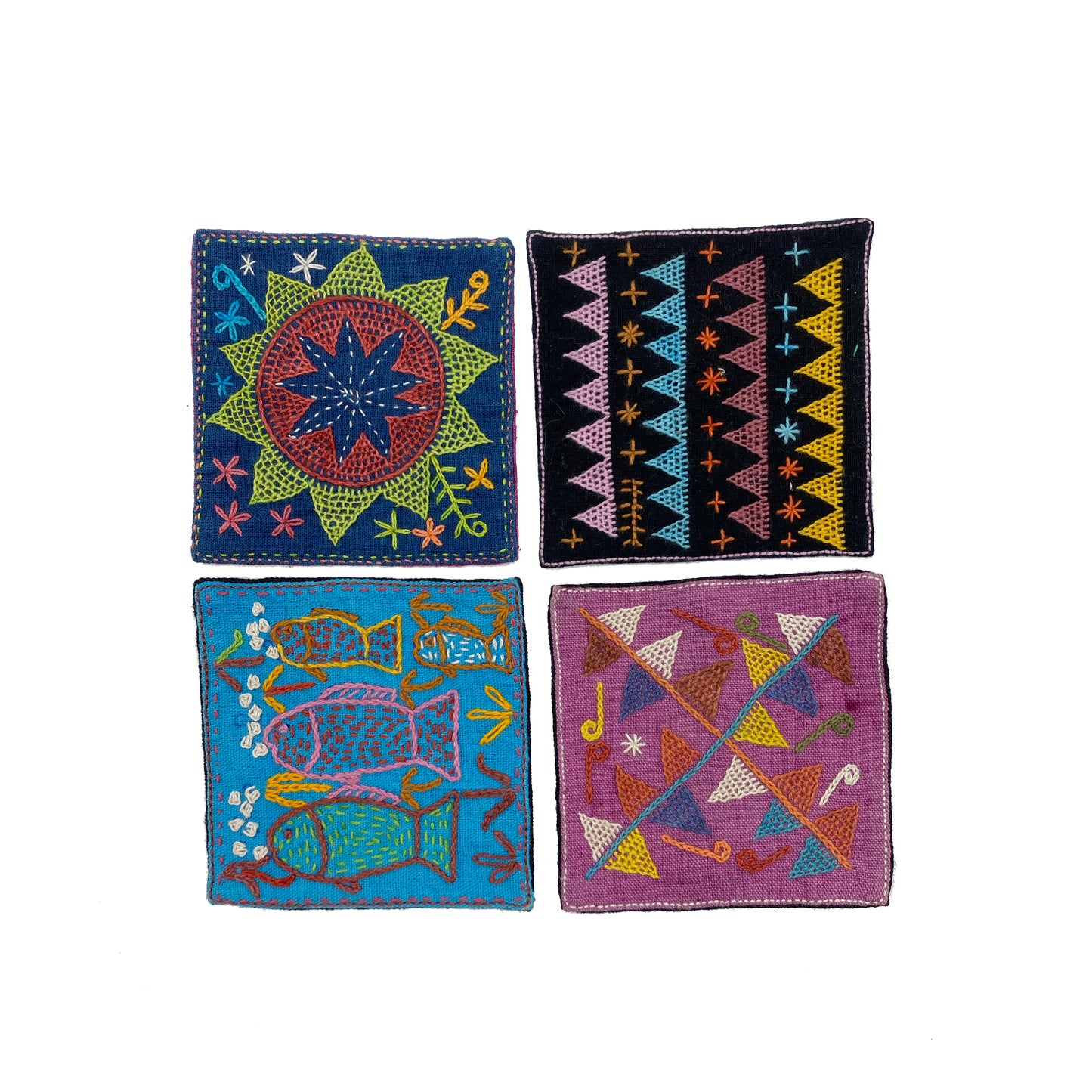 Lanten hand embroidered coasters