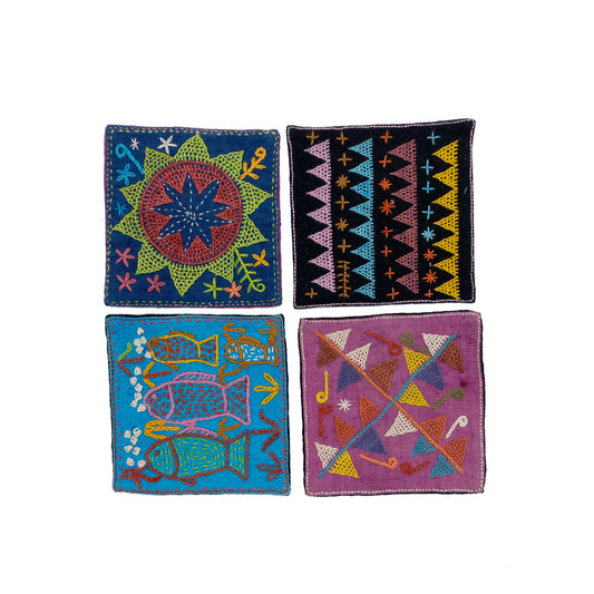 Lanten hand embroidered coasters
